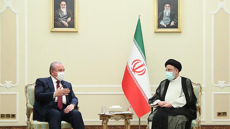TBMM Lideri Şentop, İran Cumhurbaşkanı Reisi ile bir ortaya geldi